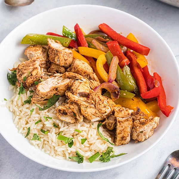 Chicken Fajita Bowl with Brown Rice