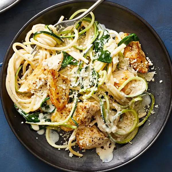 Creamy Chicken and Zoodles with Spinach