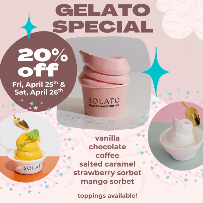 Gelato Special 4/25-4/26: 20% Off