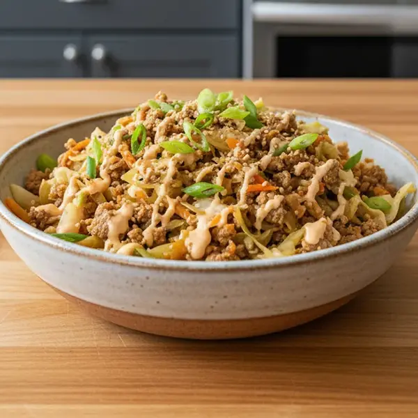 Lean Ground Beef Egg Roll Bowl