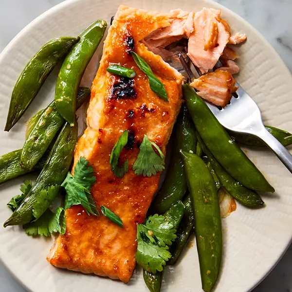 Miso Honey Salmon with Snap Peas & Couscous