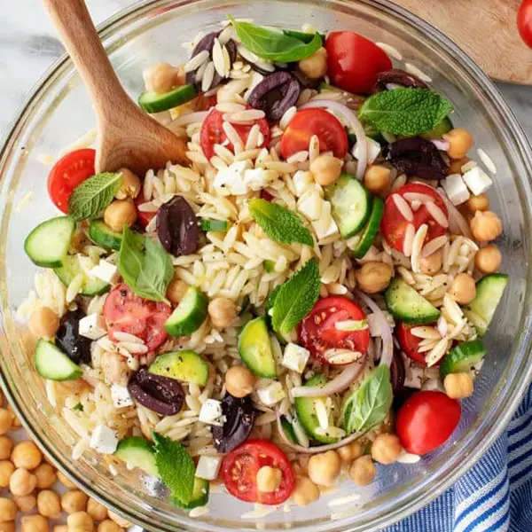 Orzo Spring Salad; Add Chicken + $3