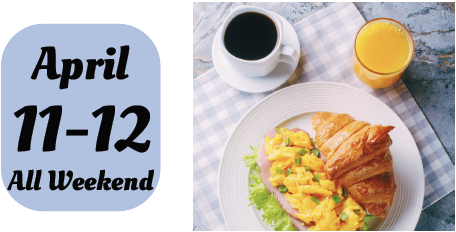 Free Coffee with Breakfast Menu Item: April 11-12, All Weekend