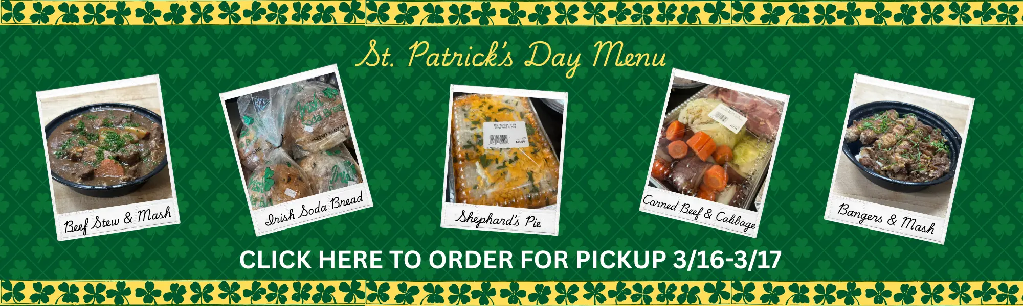 St. Patrick's Day Menu