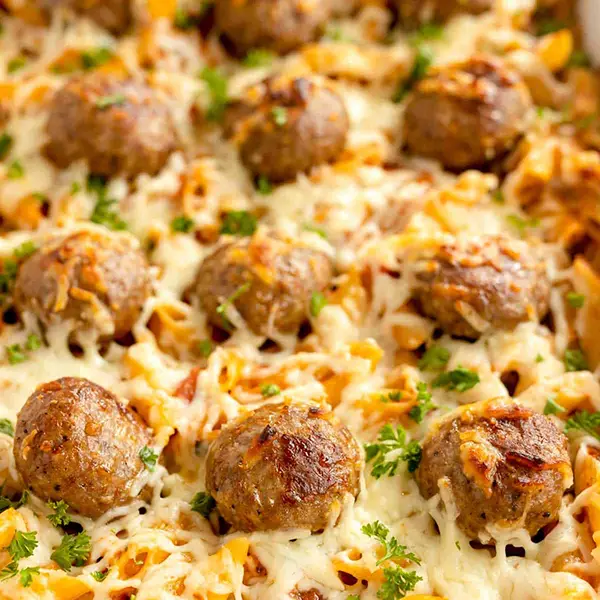 Turkey Meatballs with Healthy Mac & Cheese